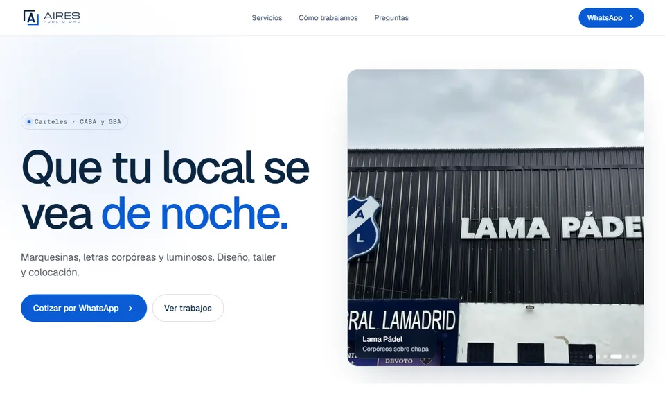 Aires Publicidad home page