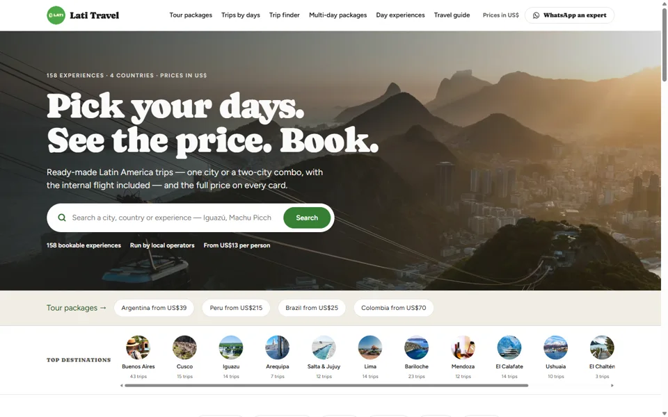 Lati Travel home page